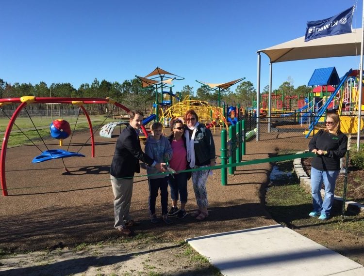 The new extension to the park was opened to all kids and features a liberty swing for those in wheelchairs.