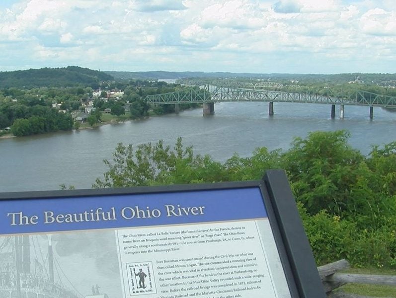 The Ohio River runs through Parkersburg