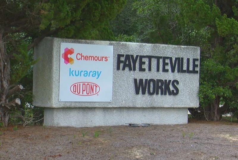 The sign at the Chemours facility near Fayetteville (Photo: Jenna Kurzyna/WWAY)