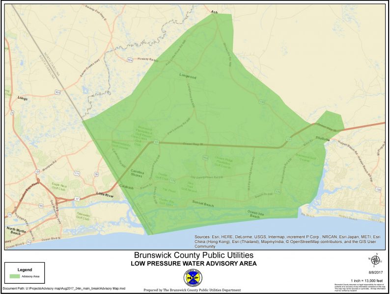 Brunswick County Gis Va Water Pressure Restored In Brunswick County, But Customers Should Boil  Water - Wwaytv3