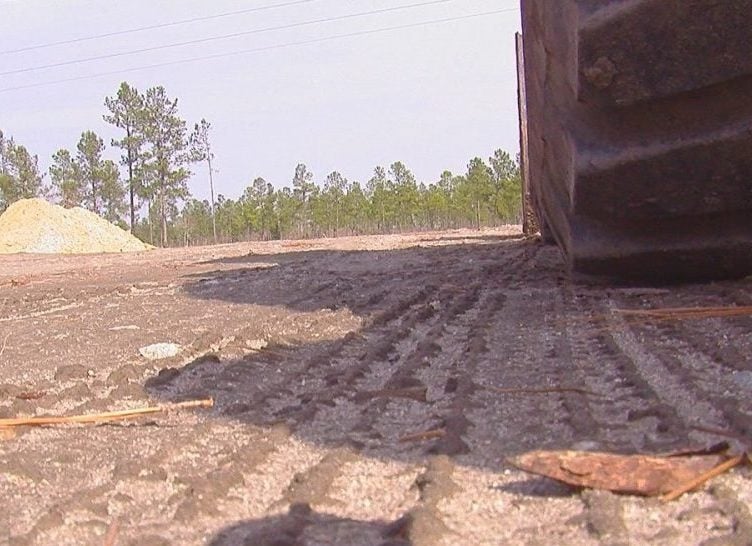 Dirt road Mallory Creek Road under construction Brunswick road