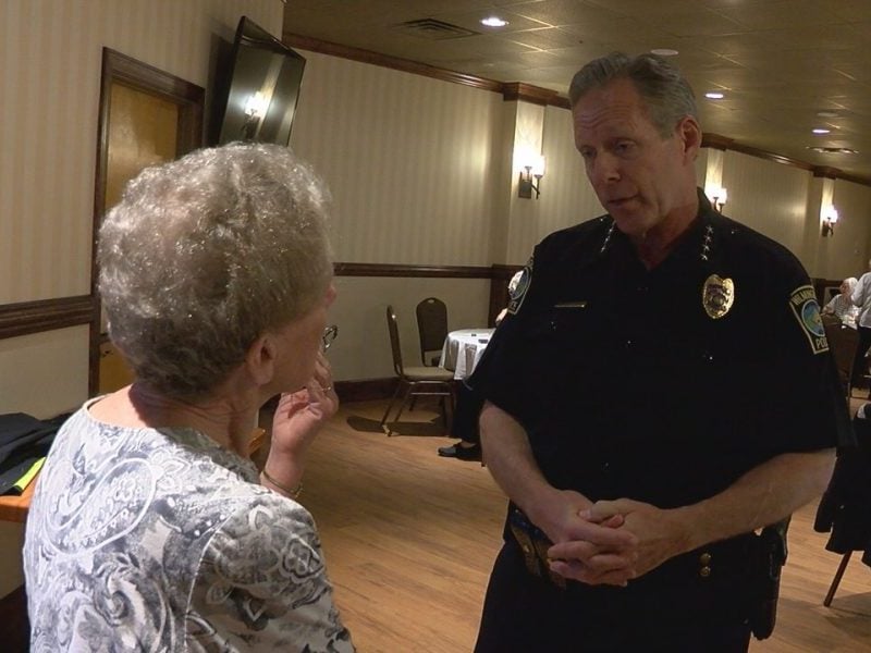Wilmington Police Chief Ralph Evangelous speaks with the League of Women Voters of the Lower Cape Fear