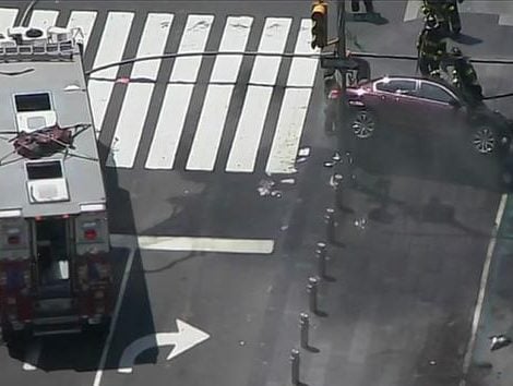 A car drove into a crowd of people in New York's Times Square on May 18