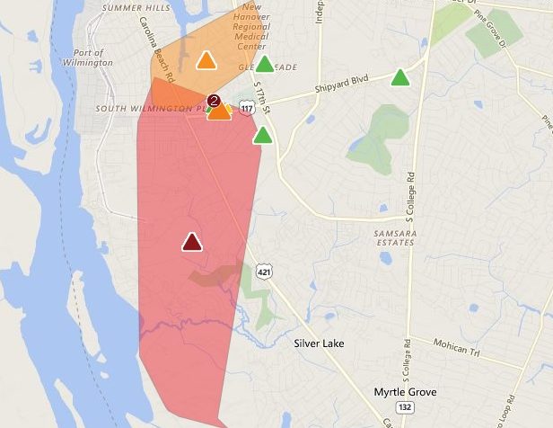 A major power outage has been reported in Wilmington.