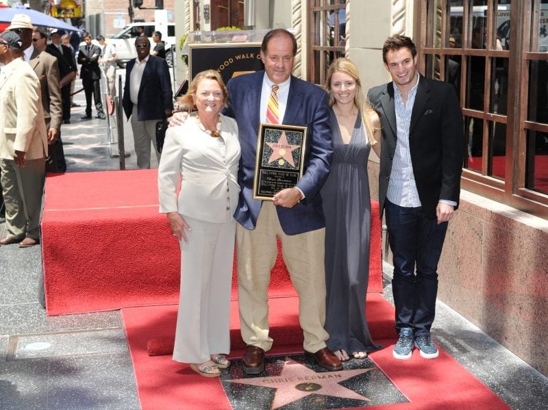 Chris Berman with wife Katherine Berman and children Meredith and Doug receiving his his star on the Hollywood Walk of Fame for broadcasting on May 24
