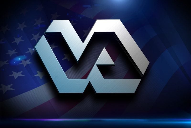 Department of Veterans Affairs logo over American flag
