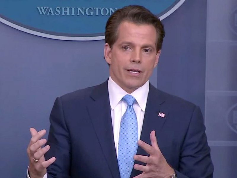 Anthony Scaramucci gives his first press briefing as White House communications director on July 21