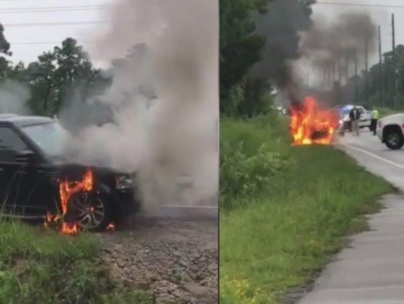 2016 Land Rover caught on fire on NC 211 in St. James on August 8