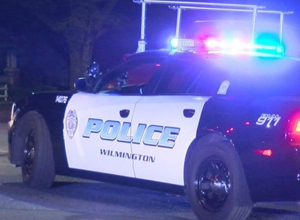 Wilmington Police car flashing lights