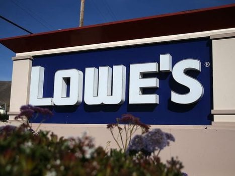 Lowe's information leaked Lowes Home Improvement store front Lowes sign