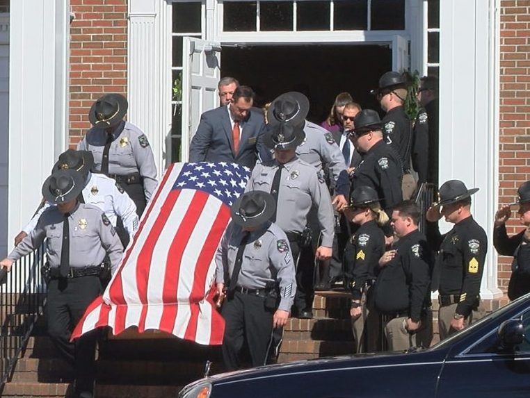 Southport Police Officer Jason Freeman's funeral at Southport Baptist Church on March 15
