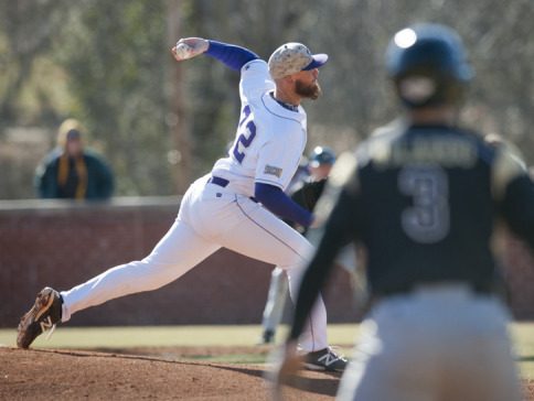 Bryan Sammons pitches for Western Carolina against Purdue on Feb. 13