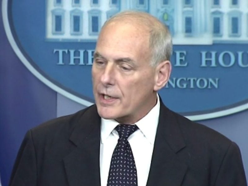White House Chief of Staff John Kelly speaks to reporters on Oct. 19