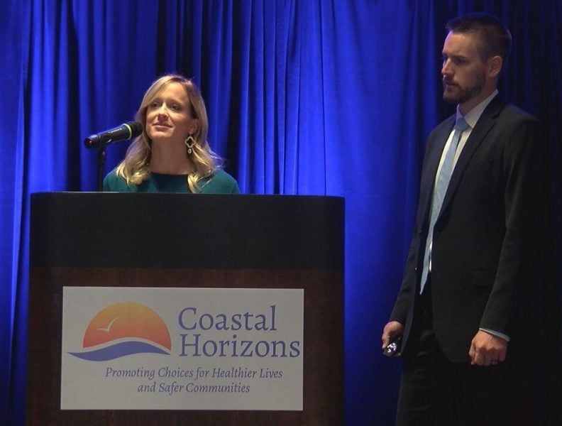 Hadley and Gentry Eddings speaking at Coastal Horizons annual luncheon on October 12