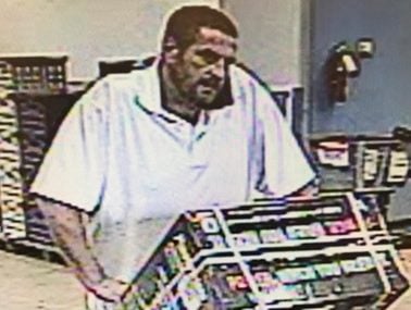 A surveillance image shows a man police say stole a generator from the Leland Walmart on Aug. 24