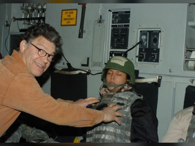 Al Franken allegedly gropes Leeann Tweeden as she sleeps during a USO visit to Afghanistan in 2006. (Photo: Leeann Tweeden)