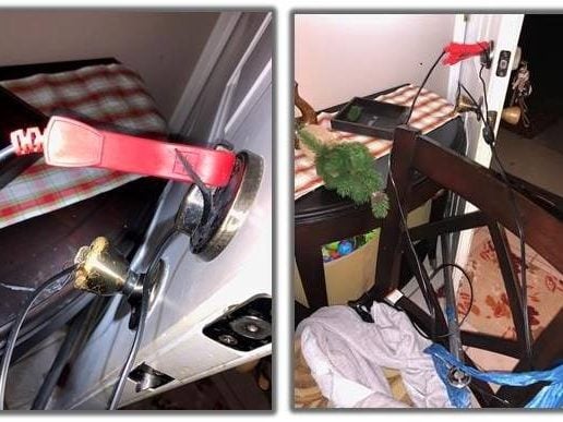 Investigators say a Florida man rigged a door in his home to try and electrocute his pregnant wife. (Photos: Flagler Co. Sheriff's Office)