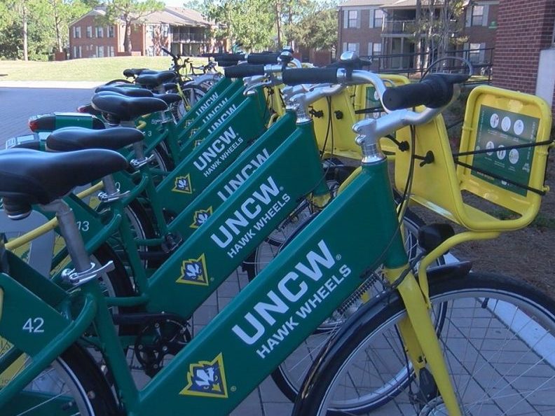 The bike share program started with 25 bicycles and four stations on campus but now provides 70 bicycles and a dozen stations