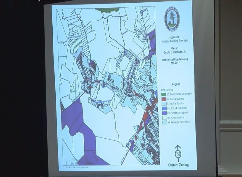 Pender County Commissioners looked at a plan to rezone property in the Hampstead area for more homes on Oct. 16
