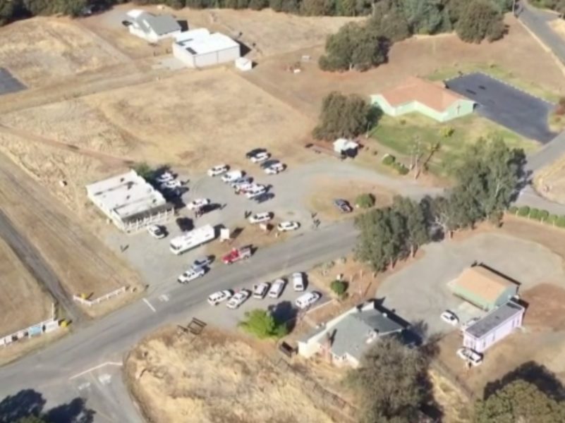 Emergency crews respond to a mass shooting at Rancho Tehama Elementary School in northern California on Nov. 14