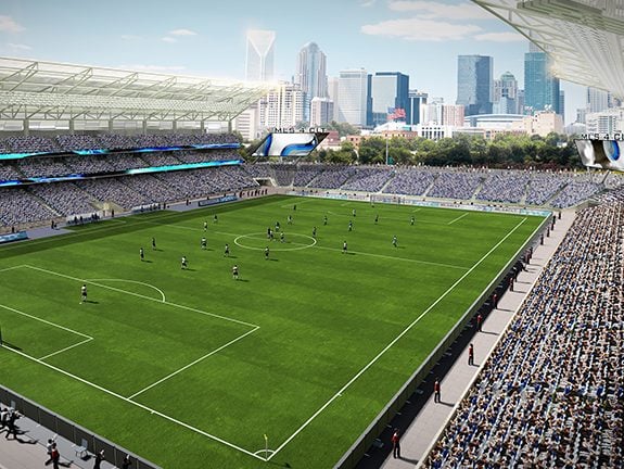 Rendering of a potential soccer stadium in Charlotte that was part of the city's 2017 bid for a MLS franchise. (Photo: MANICA Architecture)