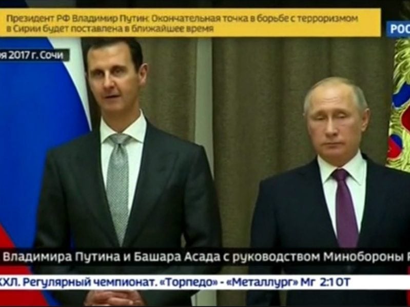 Syrian President Bashar Assad meets with Russian President Vladimir Putin in Sochi