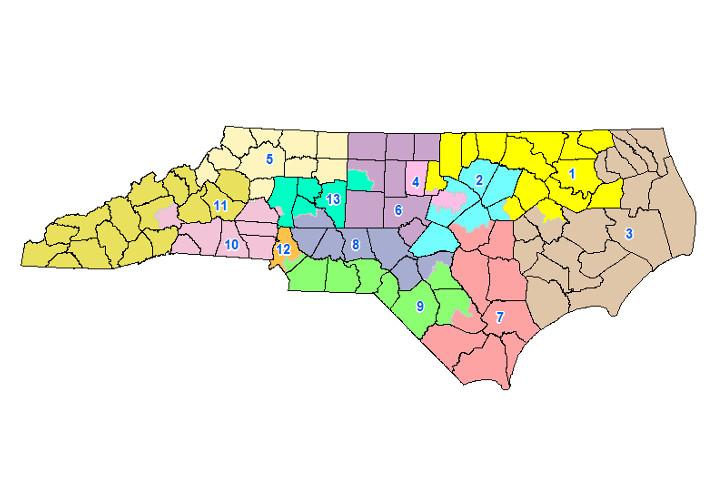 A federal appeals court panel struck down this NC Congressional district map adopted in 2016 on Jan. 9