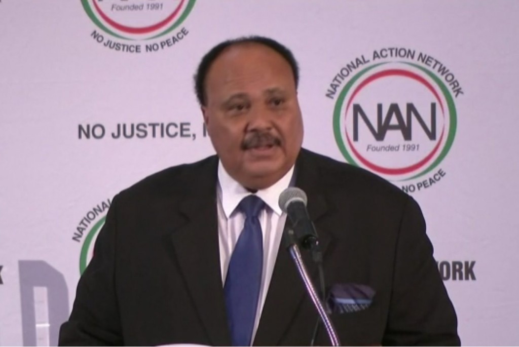 Martin Luther King III speaks at an event in Washington