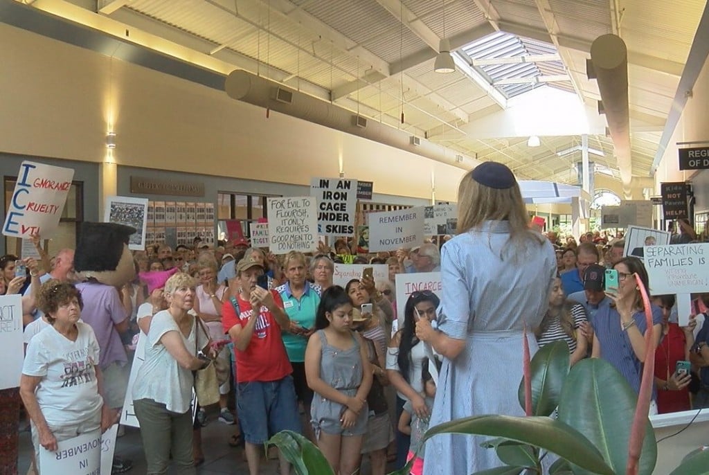 Hundreds of people came out to the New Hanover County government center to voice their disappointment about the separations at the border. Nearly one hundred people were outside Wilmington City Hall in the afternoon for the same reason.