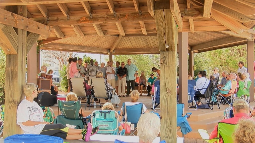 The Wrightsville Beach Baptist Church community gathered on the waterfront at Wrightsville Beach for their Sunday service. (Photo: Kylie Jones/WWAY)