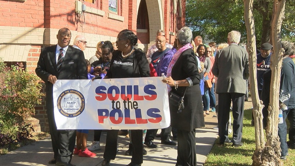 Supporters of the "Souls to the Polls" movement marched to the polls Sunday. (Photo: Kylie Jones/WWAY)