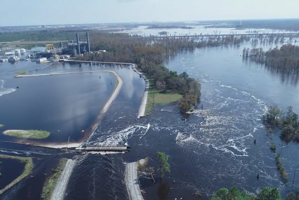 The location where the coal ash spill happened. (Photo: WWAY)