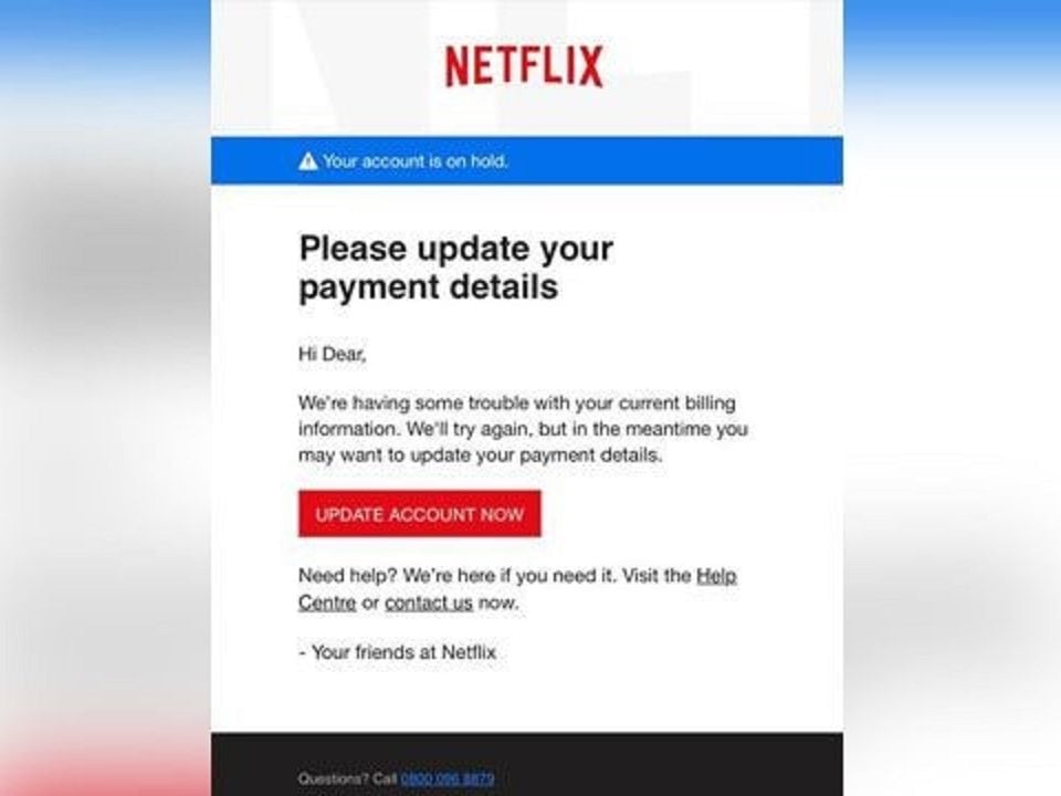 Sheriff's office warns of Netflix email scam about updating payment ...