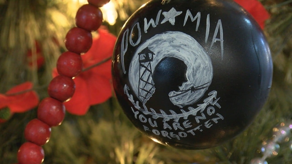 POWMIA ornament hanging in the Holly Ridge VFW's Christmas Tree (photo: WWAY)
