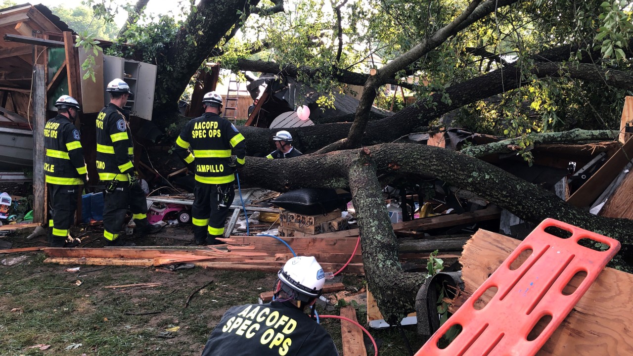 Official Tree falls on garage in storm, 19 to hospitals WWAYTV3