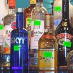 Bottles of alcohol in bar liquor beer wine