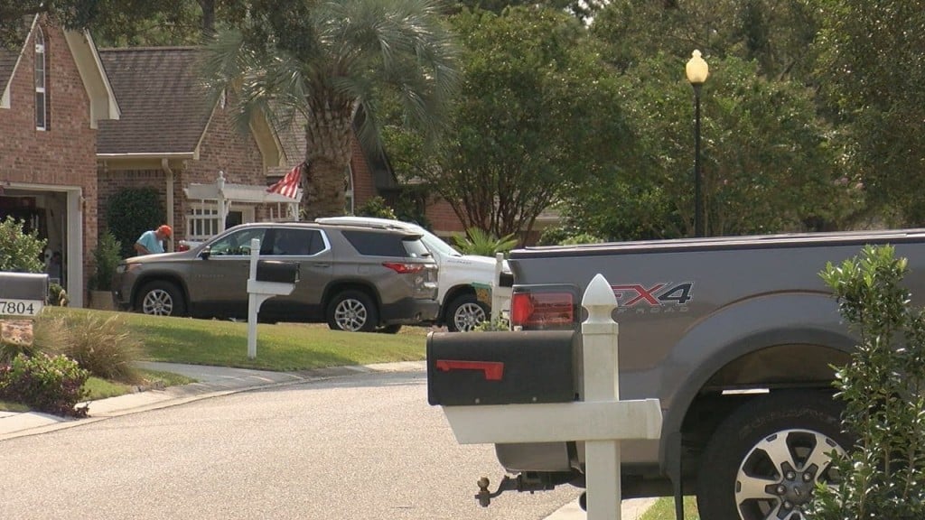 Cars in a driveway