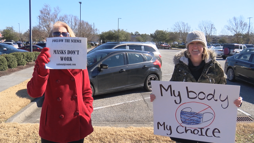 Mask protestors