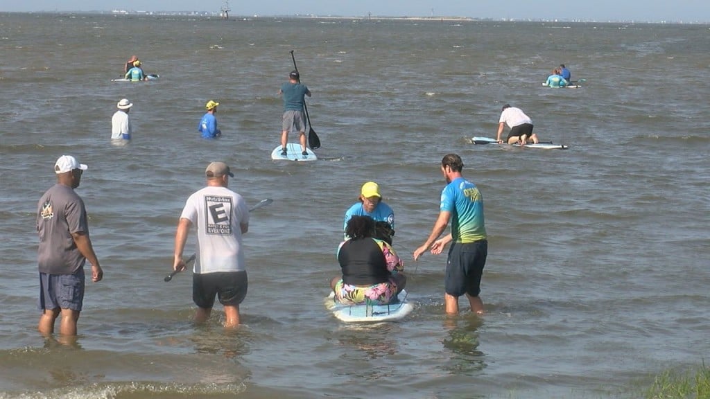 Wounded Warrior Project Veterans Learn To Paddle Board At Kure Beach