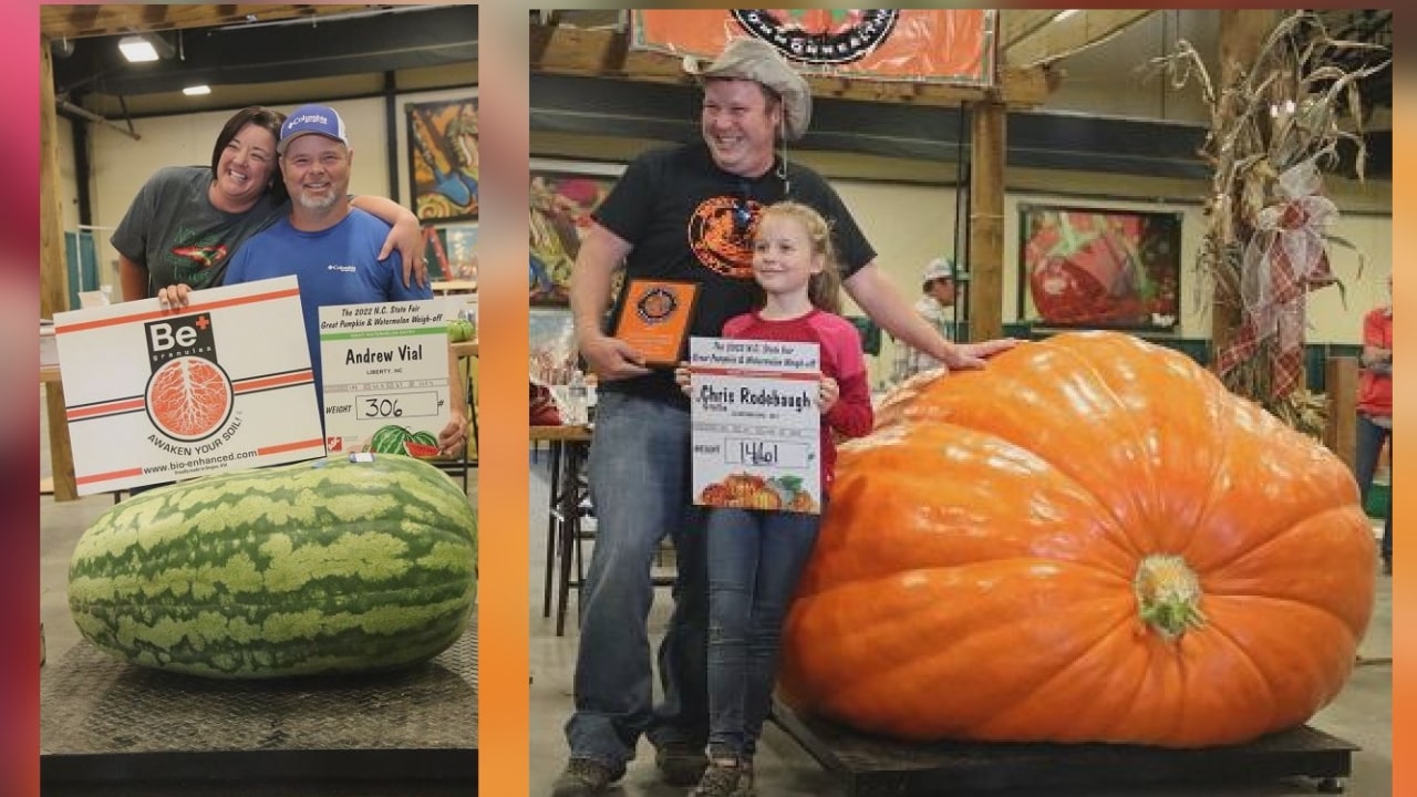NC State Fair announces winners of giant pumpkin, watermelon