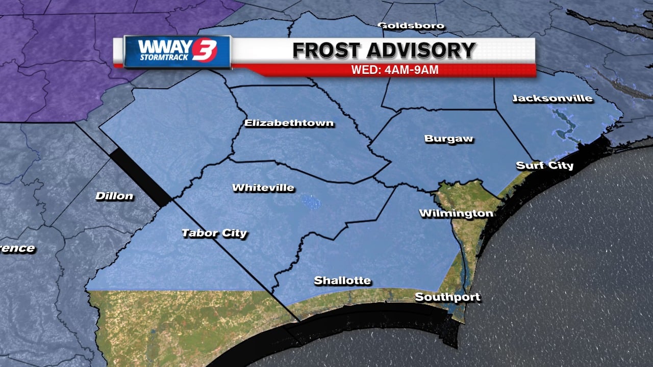 Frost Advisory issued for Cape Fear ahead of Tuesday night cold snap ...