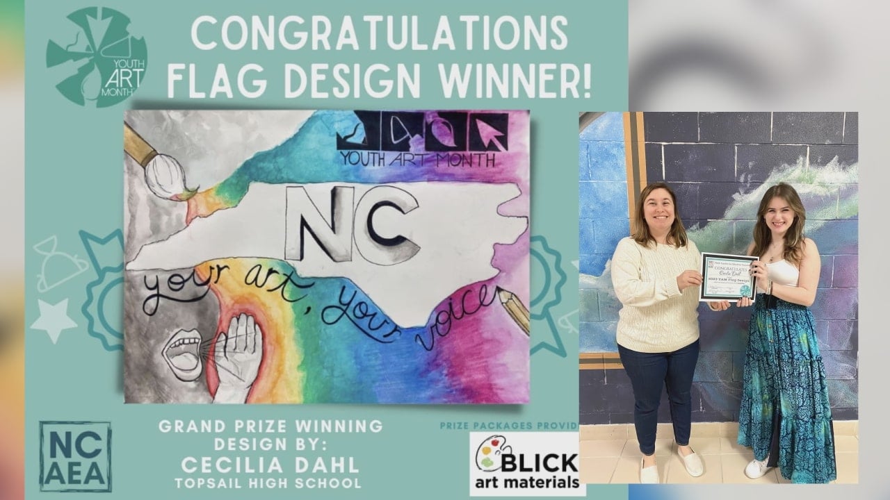 Topsail High School Junior wins NC Art Education Flag Design contest