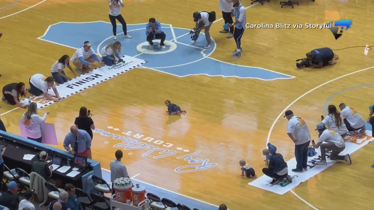 WATCH: Half-time show baby race at UNC Chapel Hill - WWAYTV3