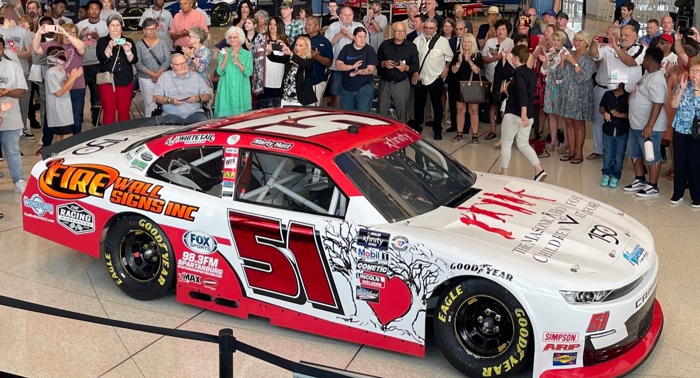 NASCAR Hall Of Fame Unveils Masonic Home For Children Car WWAYTV3   Jeremy Clements Charlotte Scheme T Pope Edit 