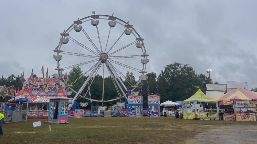 t was a rainy day in Columbus County Thursday morning into the afternoon. But it's not going to put a damper on the fun that's to be had at the Columbus County Agriculture Fair, (Photo: Emily Andrews, WWAY News).