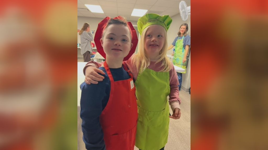 Budding chefs in Coastal BUDS' "Down to Cook" class for children with Down Syndrome.