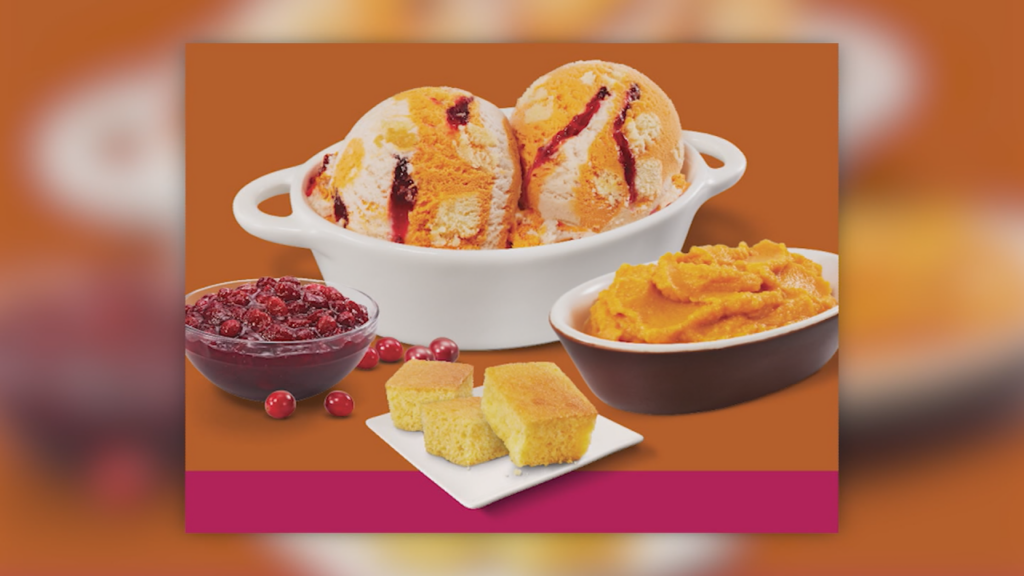 Baskin Robbins' Thanksgiving-themed flavor "Turkey Day Fixin's.