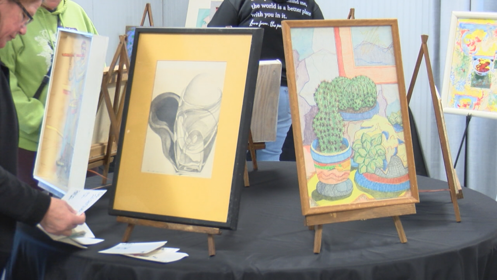 Artwork by Susan Sapinsley featured in a posthumous art show.