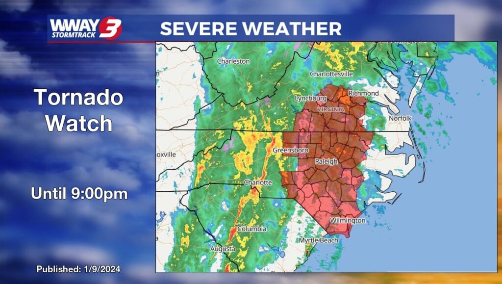 Tornado Watch in effect for Cape Fear until 9 pm, as storms continue to ...