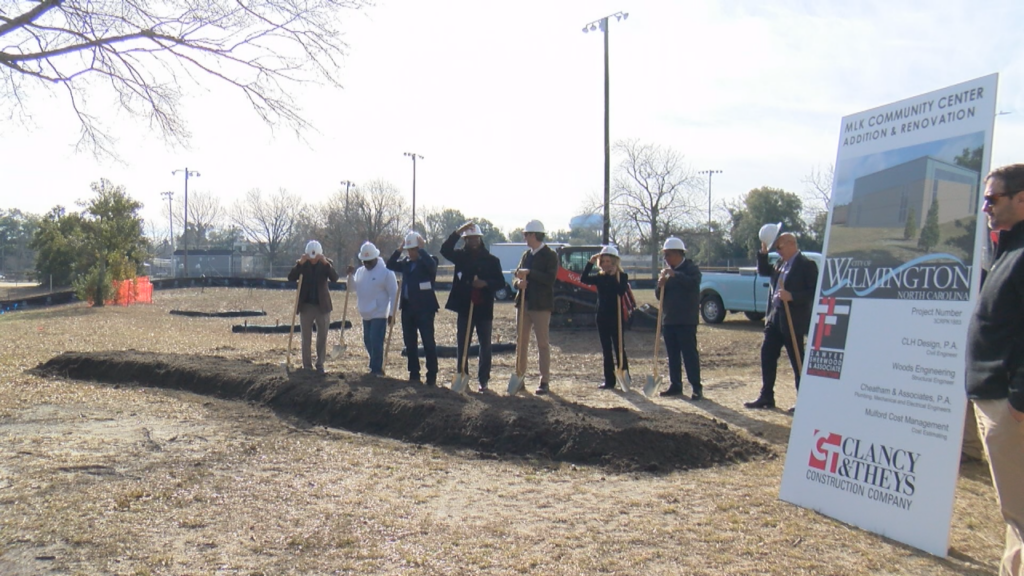 Construction is officially underway on the new MLK Community Center after a groundbreaking ceremony Thursday morning, (Photo: Emily Andrews/WWAY News).